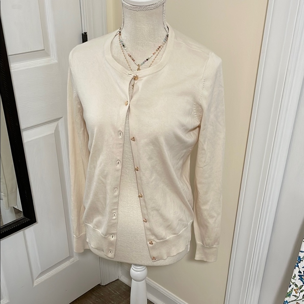 Cream Button-Up Cardigan